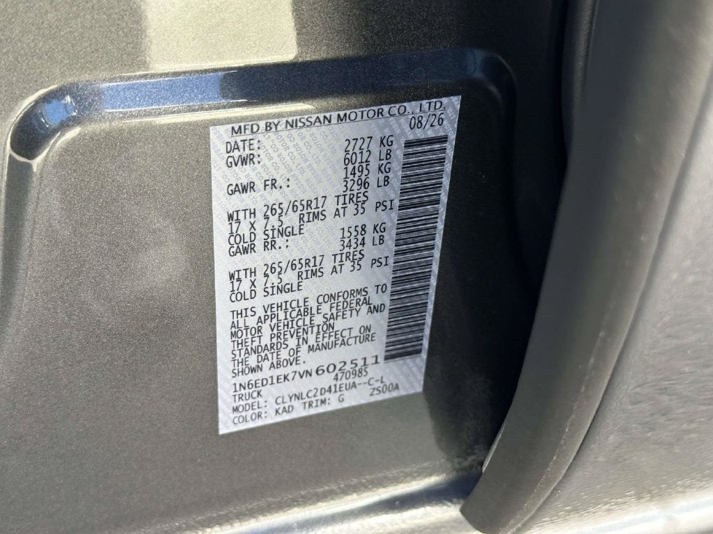 2027 Nissan Frontier Crew Cab SV