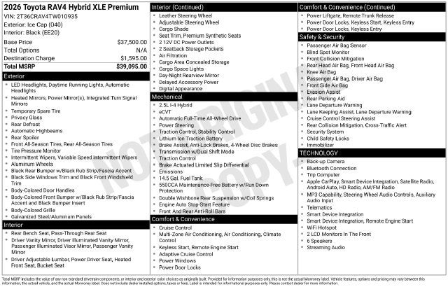 2026 Toyota RAV4 XLE Premium