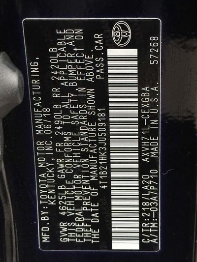 2018 Toyota Camry Hybrid LE