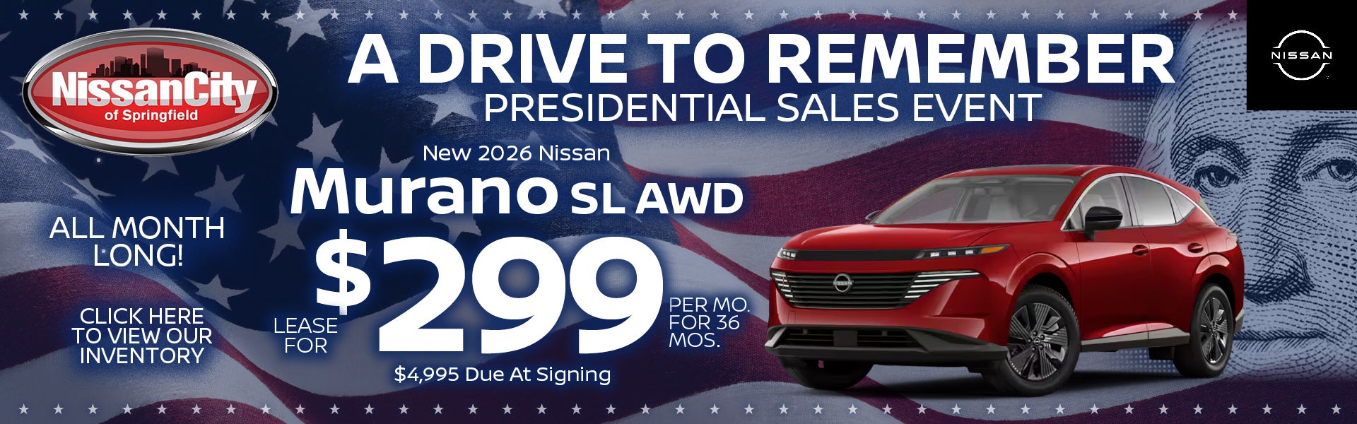 Murano SL Lease for $299 Per Month For 36 Months 