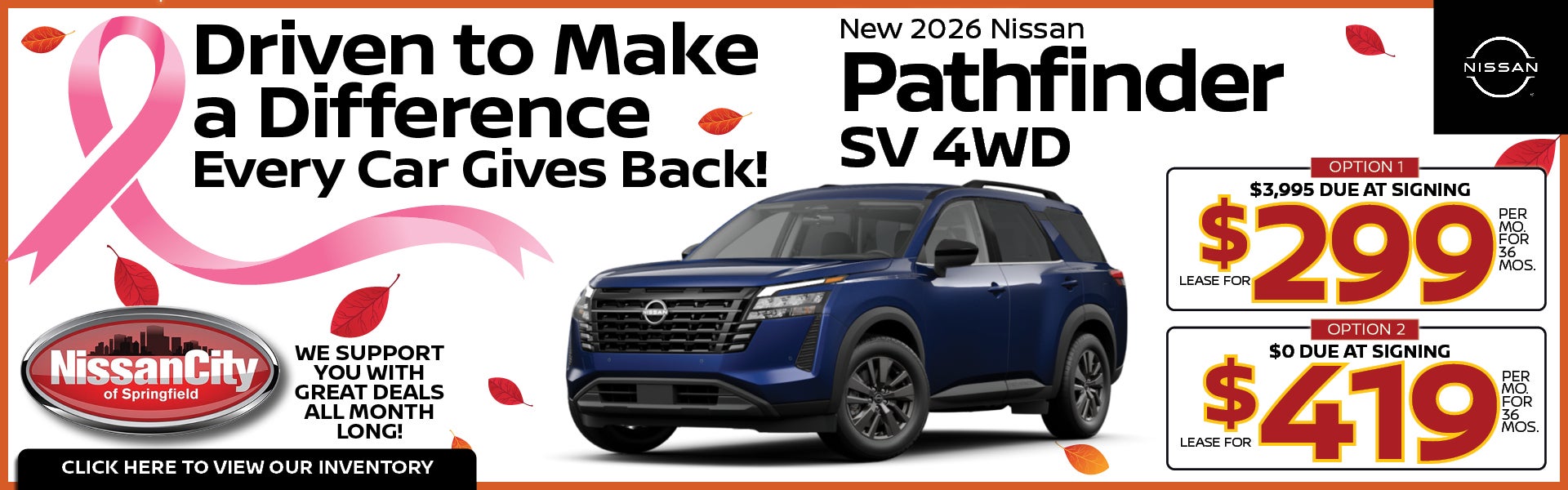 New 2026 Nissan Pathfinder SV 4WD