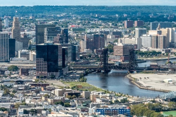 Skyline of Newark near Hillside, New Jersey